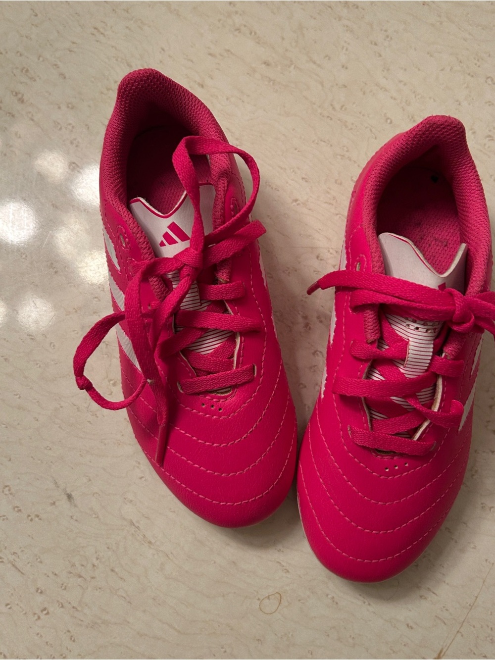 adidas Pink and White Girls' Soccer Cleats - Picture 2 of 5